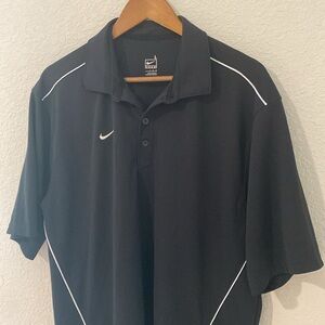 Nike Team FitDry Football Polo Shirt Short Sleeve Black
